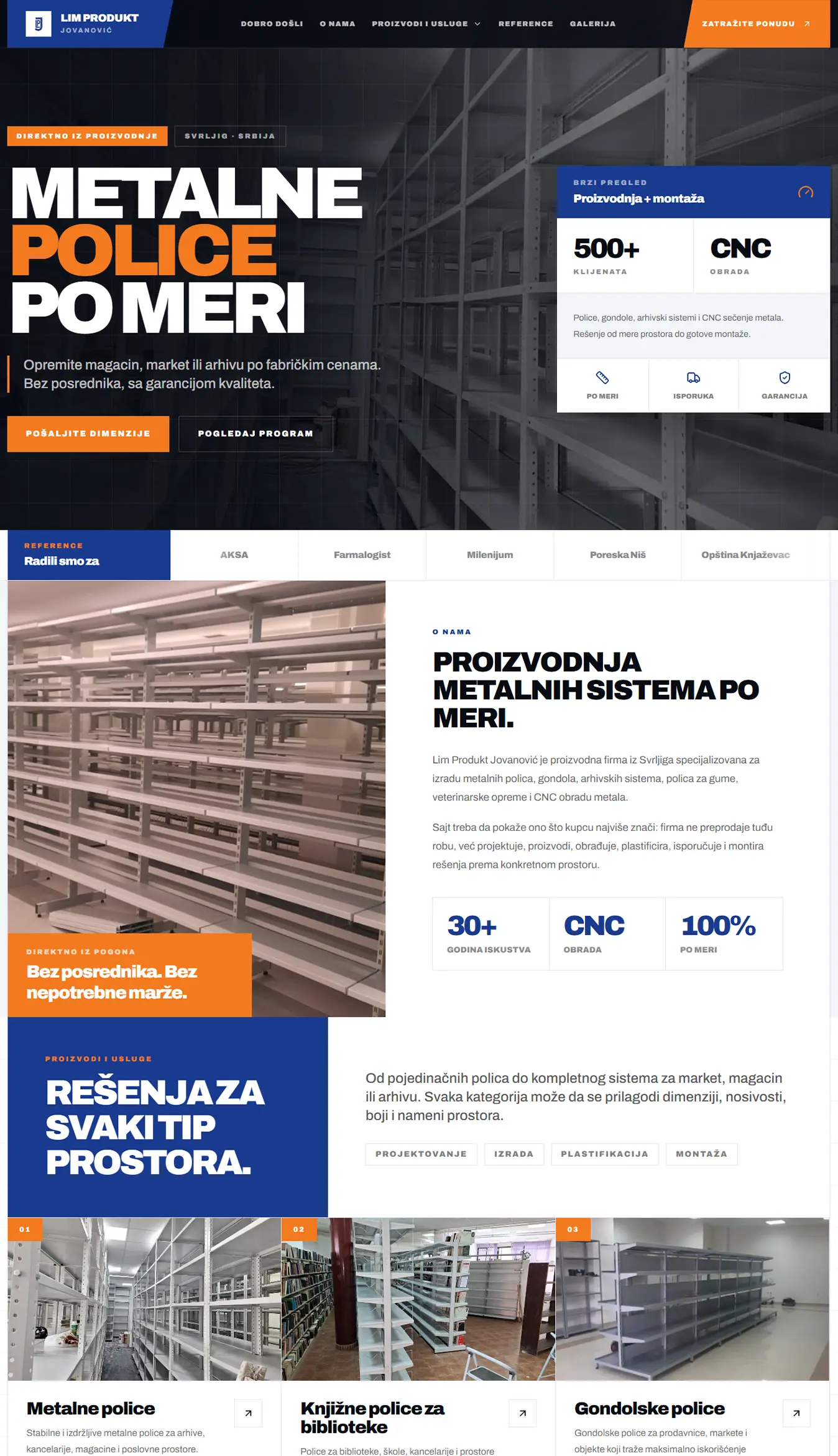 Sajt firme Lim Produkt - izrada Simple Look